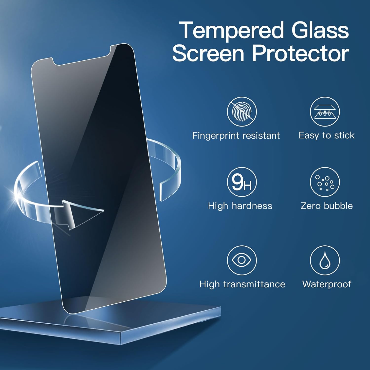 NEW'C 3 Pack Privacy for iPhone 11 Pro, iPhone X, iPhone XS Screen Protector (5.8"), Enhanced 28-Degree Privacy Angle, Ultra Durable 9H Hardness, Bubble-Free