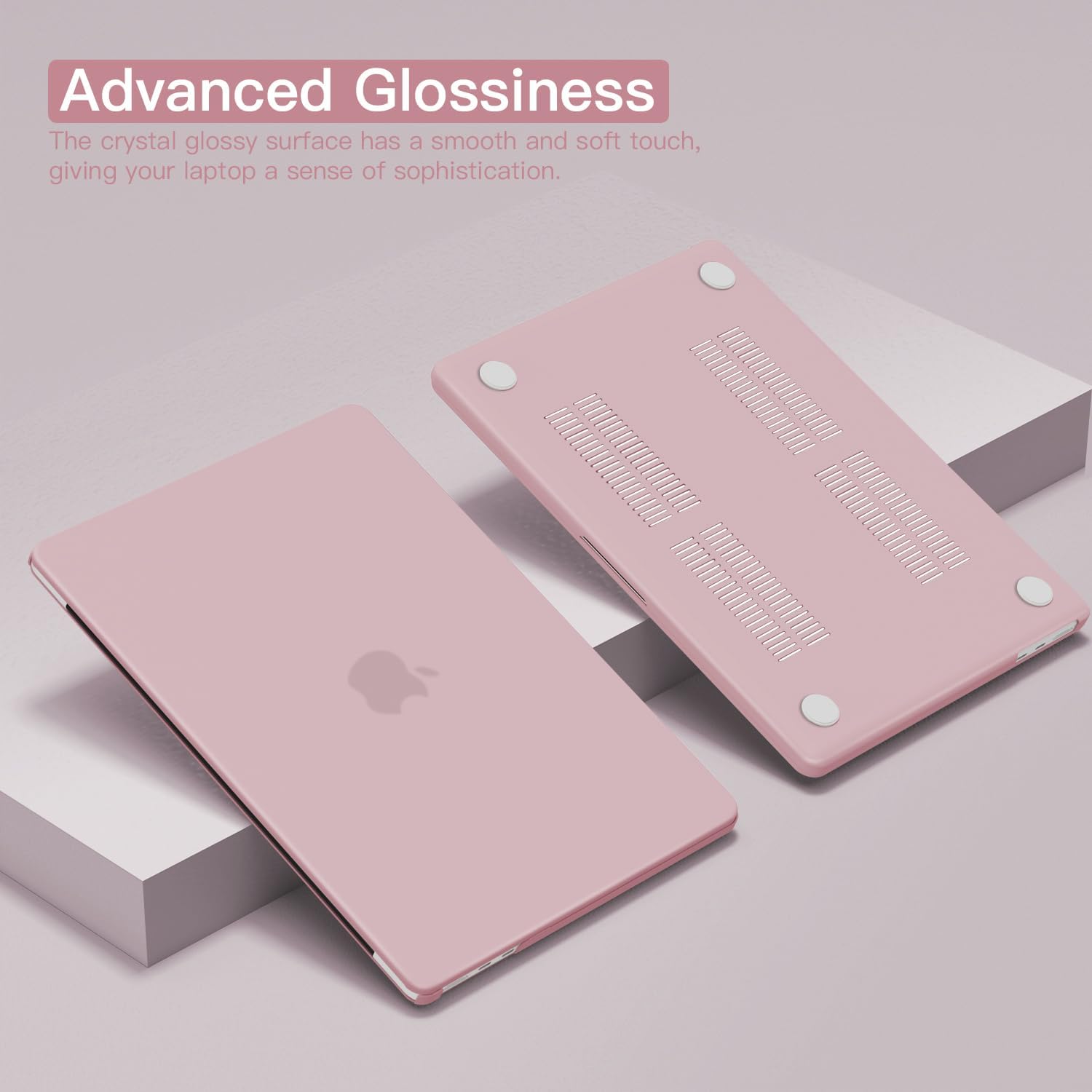 CISSOOK for MacBook Air 13.6 M4 M3 M2 Case 2025 2024 2022 Release, Plastic Hard Shell & Keyboard Cover & USB Adapter for MacBook Air 13.6 inch A3240 A3113 A2681, Baby Pink