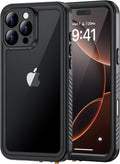 Lanhiem for iPhone 16 Pro Max Case, IP68 Waterproof Dustproof Shockproof Cases with Built-in Screen Protector, Full Body Heavy Duty Rugged Phone Cover for iPhone 16 Pro Max - 6.9 inch (Black/Clear)