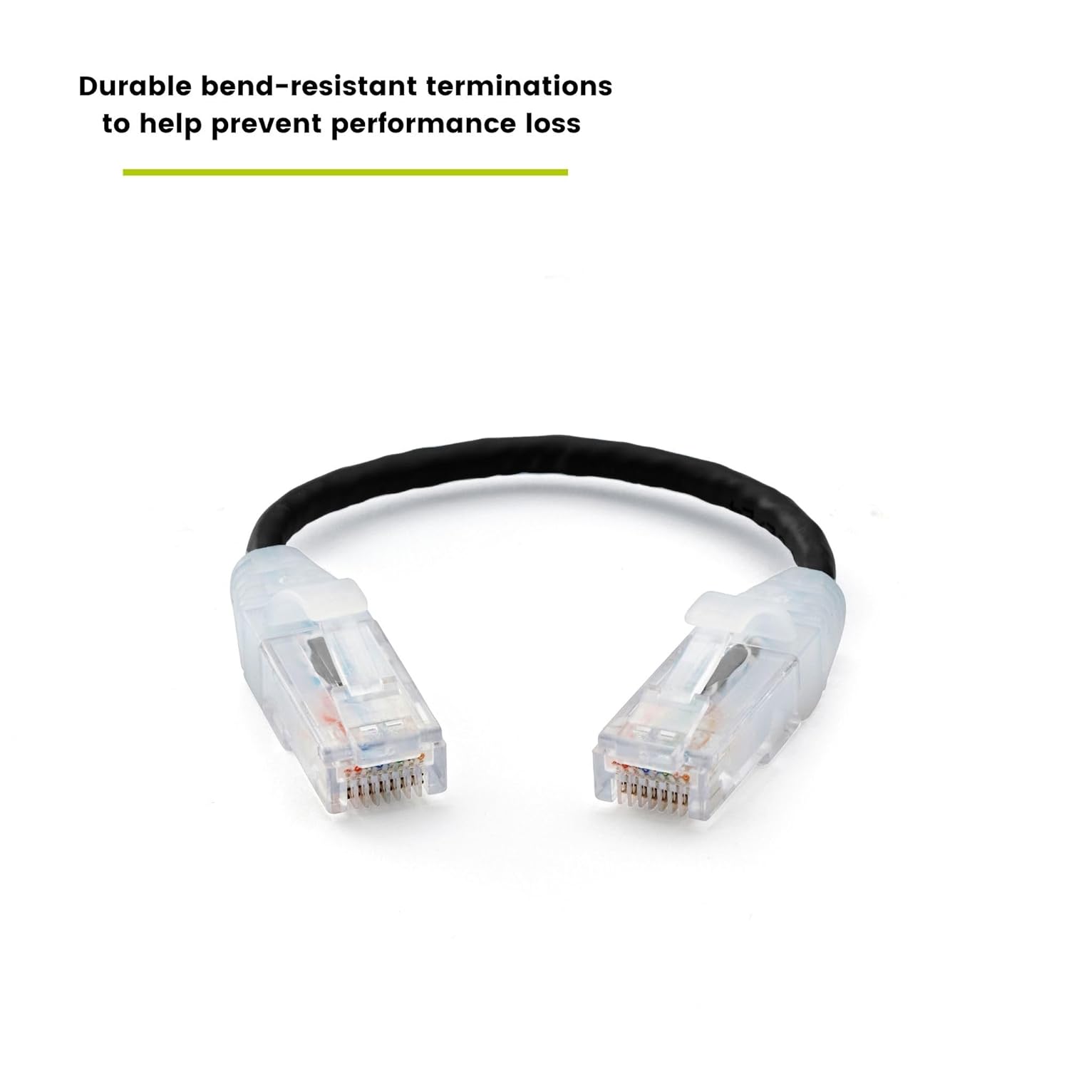 TRUECABLE Cat6 Component Rated Patch Cable, Unshielded (U/UTP), 6in, Black, 28AWG Solid Copper, Snagless 10G High-Speed Ethernet Cable, PoE++ 4PPoE 100W, UL Listed, RoHS-3, 5 Pack