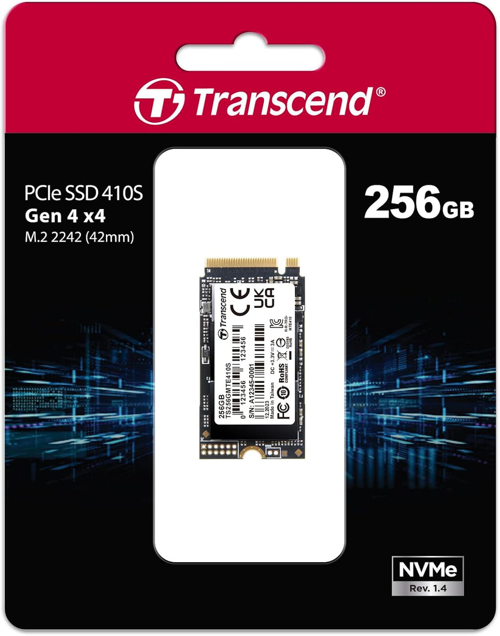 Transcend 256GB M.2 2242 SSD, Up to 3300MB/s, PCIe Gen4x4 NVMe 3D TLC, for Ultra-Thin Laptops, Lenovo Legion Go&Yoga Gen 6, ASUS ExpertBook&ZenBook, Mini PC, DRAM-Less Design for Low Power Consumption