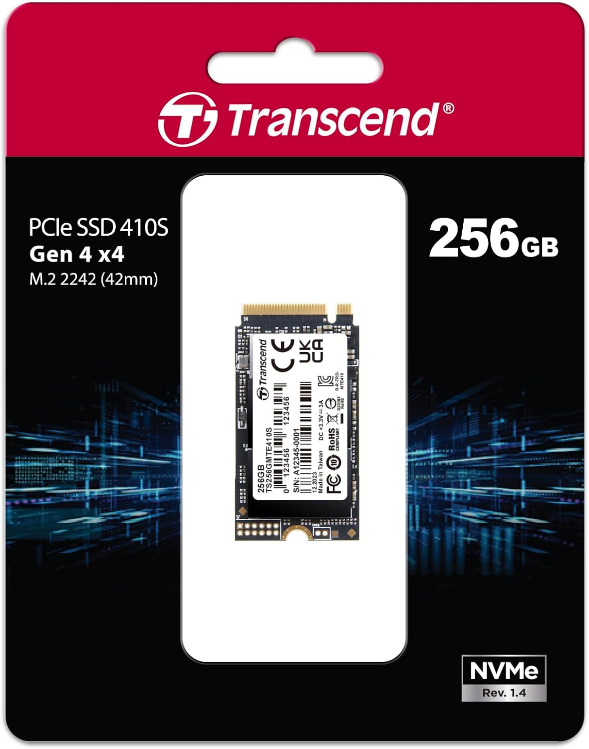 Transcend 256GB M.2 2242 SSD, Up to 3300MB/s, PCIe Gen4x4 NVMe 3D TLC, for Ultra-Thin Laptops, Lenovo Legion Go&Yoga Gen 6, ASUS ExpertBook&ZenBook, Mini PC, DRAM-Less Design for Low Power Consumption