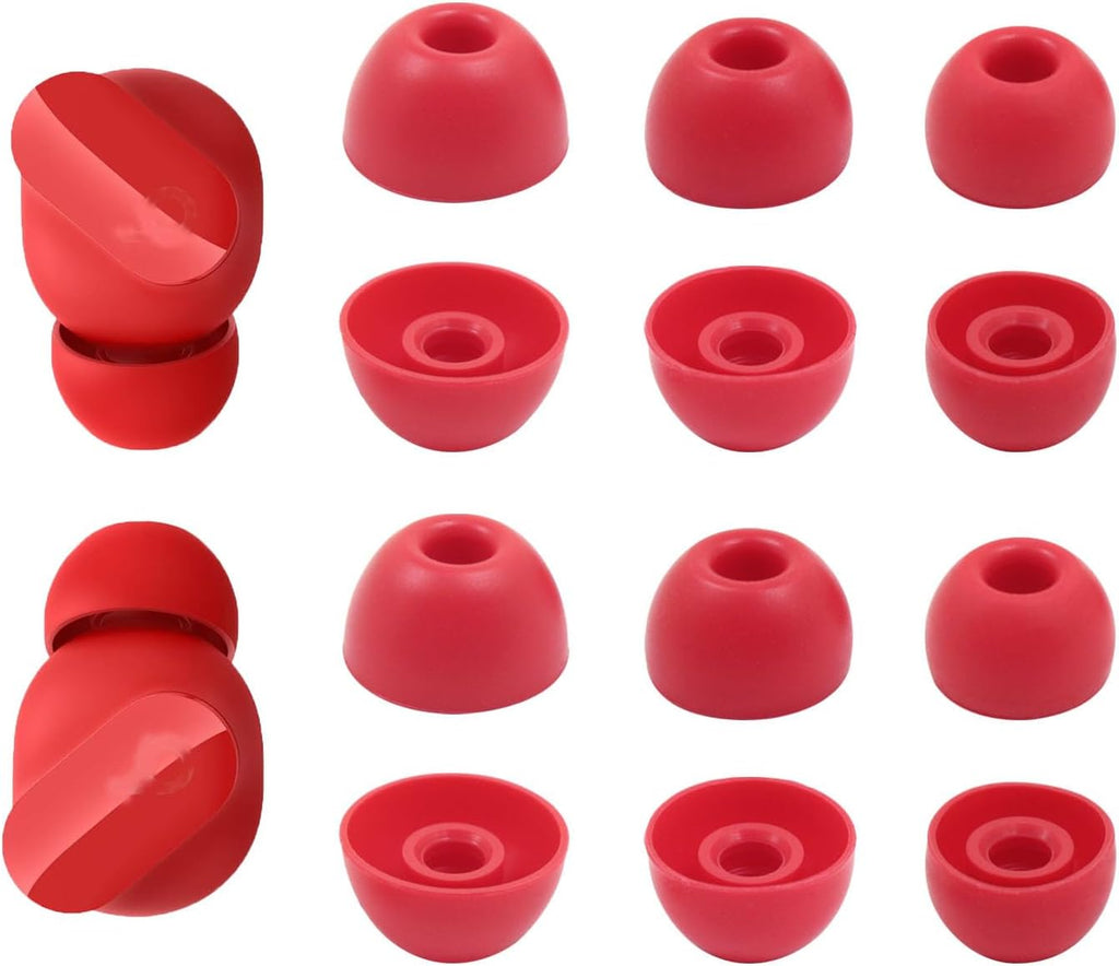 Replacement Silicone Ear Tips for Beats Fit Pro/Studio Buds/Studio Buds+ Headphone, 6 Pairs Earbuds Eartips L/M/S, Eargels Set Fit in Case, Earplug Ear Cap (Red)