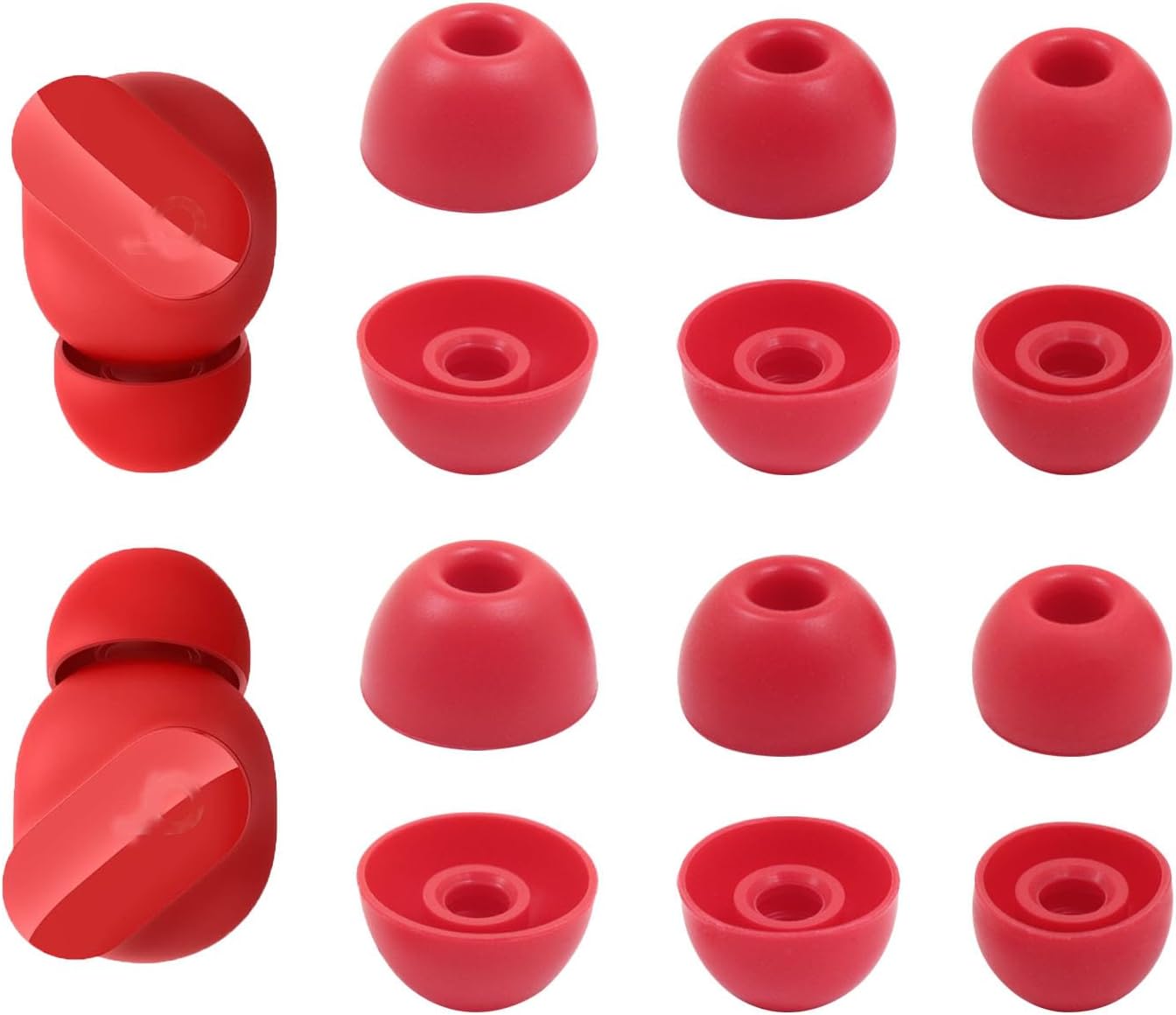 Replacement Silicone Ear Tips for Beats Fit Pro/Studio Buds/Studio Buds+ Headphone, 6 Pairs Earbuds Eartips L/M/S, Eargels Set Fit in Case, Earplug Ear Cap (Red)