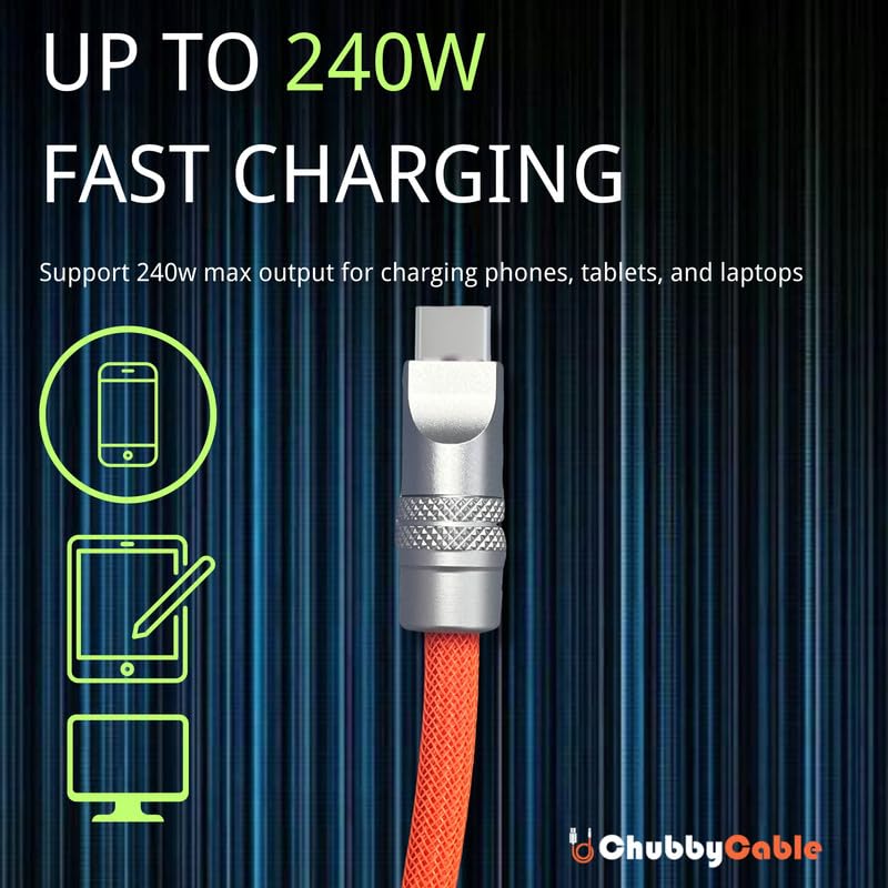 chubbycable Colorblock Chubby - Spring Braided Silicone Charge Cable Coiled USB C Cable Fast Charging Type C Charger Cord for Car, Green+Purple, USB-A to Type-C, 2.29FT-3.6FT