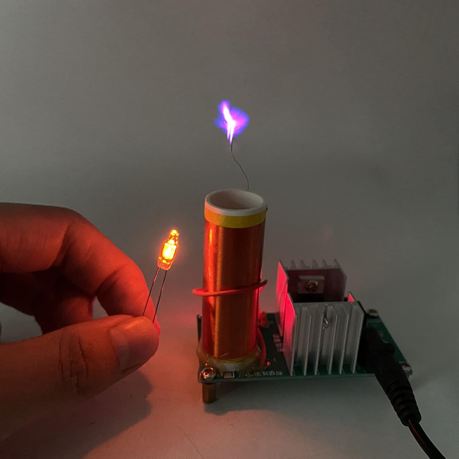 Tesla Coil Soldering Kit with Purple Arc & Bluetooth Music Sync | DIY Spark Generator for Science Experiments, Lighting Lamps, and Audio Visual Effects