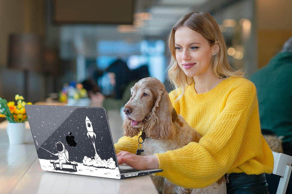 MEEgoodo Case for M4/M3/M2 MacBook Air 13.6 inch Case 2025 2024 2022, Fit Model A3240/A3113/A2681, Laptop Hard Shell with Keyboard Cover Compatible with MacBook Air 13 inch, Astronaut Rocket