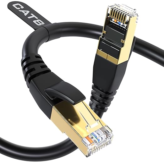 DbillionDa Cat 8 Ethernet Cable 40Gbps 2000MHz, 6FT Supports Cat7 Cat6 Cat5e by +DbillionDa