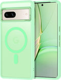 Magnetic for Google Pixel 7 Case, [Military Grade Drop Protection] [Compatible with MagSafe] Shockproof Slim Translucent Matte Anti-Slip for Women Girls Men Case, Matcha Green