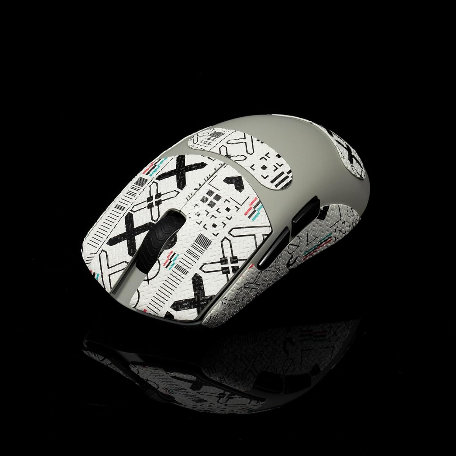 Grip Tape for Lamzu Atlantis Maya - Anti-Slip,Enhanced Control, Sweat Resistance,Improves FPS Gaming Grip & Mouse Protection [Pre-Cut] Printsteam White Black 0.5mm
