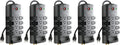 Belkin Surge Protector w/ 8 Rotating & 4 Standard Outlets (Pack of 5) - 8ft Sturdy Extension Cord with Flat Pivot Plug for Home, Office, Travel, & Desktop - Power Strip - 4320 Joules
