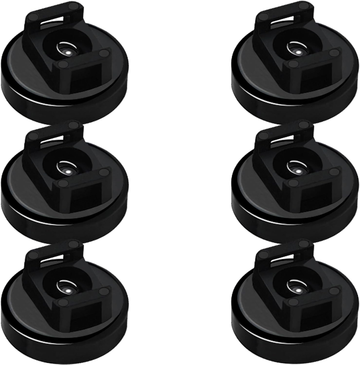 Magnet Zip Tie Mount Magnetic Zip Ties Mount 25LBS Strong Multipurpose Wire Cable Holder Mount Wire Clips Management for Home Office Marine Electrical Wiring (Black, 6 Piece)