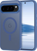 Magnetic for Google Pixel 9 Pro XL Case, [Military Grade Drop Protection] [Compatible with MagSafe] Shockproof Slim Translucent Matte Anti-Slip for Women Girls Men Case, Blue