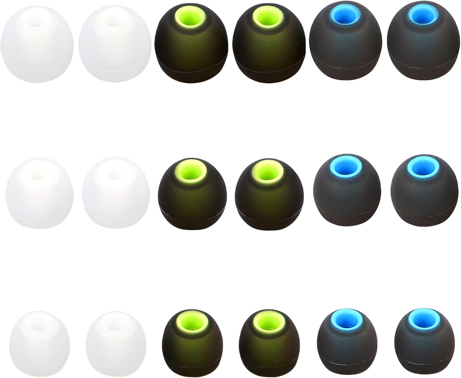 Earbud Replacement Tips - Silicone Ear Tips Fit Most - S M L, 9 Pairs
