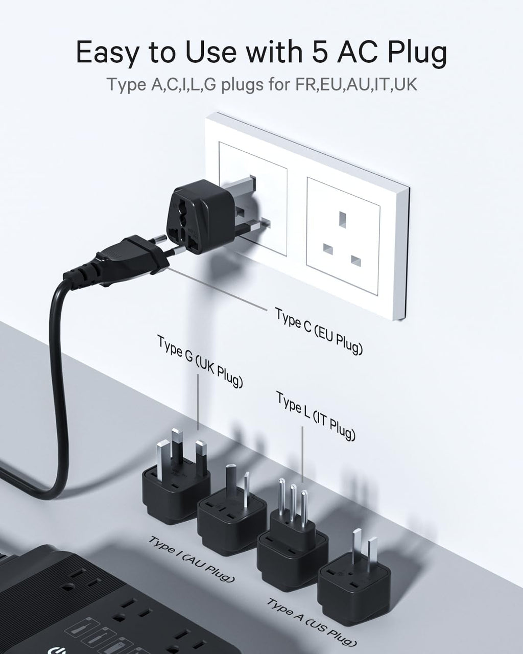 DOACE 220v to 110v Voltage Converter for European Travel: Max 500W Pure Sine Wave Voltage Converter US to Europe - 220 to 110 International Power Adapter Plug Combo Step Down Transformer Black
