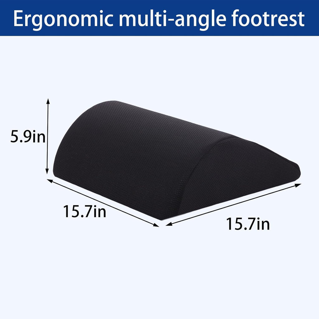 Foot Rest for Under Desk at Work Ergonomic Under Desk Footrest，Support Foot Pillow Double-Sided Footstool， for Office, Home & Gaming Leg Elevation Pillow Black