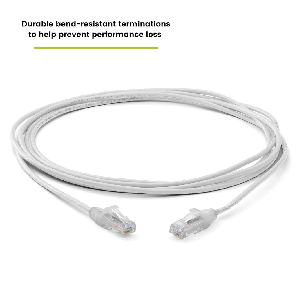 TRUECABLE Cat6 Component Rated Patch Cable, Unshielded (U/UTP), 10ft, White, 28AWG Solid Copper, Snagless 10G High-Speed Ethernet Cable, PoE++ 4PPoE 100W, UL Listed, RoHS-3, 5 Pack