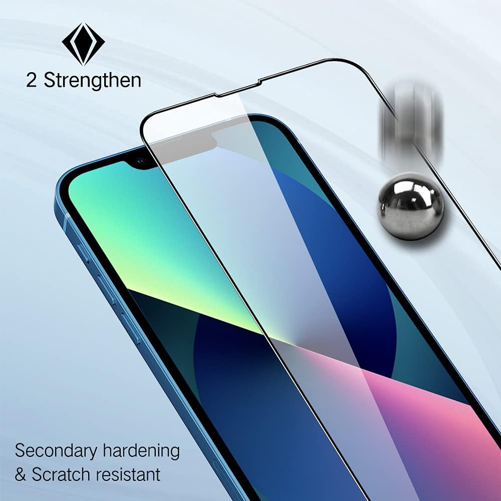 PERFECTSIGHT Compatible for iPhone 14 Plus, iPhone 13 Pro Max Screen Protector 6.7 Inch 2 Pack HD Clear Premium Tempered Glass Case Friendly 9H Hardness Bubble Free Easy Installation