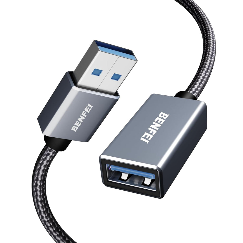 BENFEI USB 3.0 Extension Cable 3.3 Feet, Nylon Braided Compatible with Webcam, Camera, Phone, USB hub, Mouse, Keyboard, Printer, Hard Drive, Headset