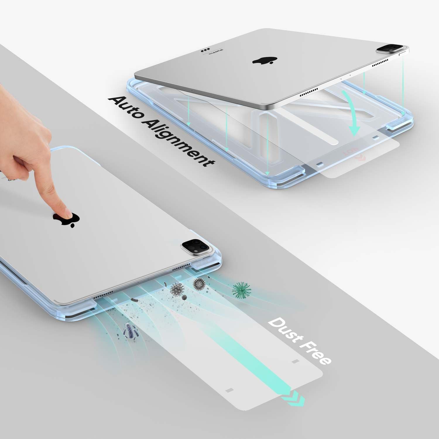 FLOLAB ONETIME NanoArmour Anti-Glare Screen Protector for iPad Pro 13 Inch M4 2024 Anti-Fingerprint Tempered Glass, TruColor, Matte, Easy Install, Bubble Free, Dust Free, Smooth as Butter, Durable