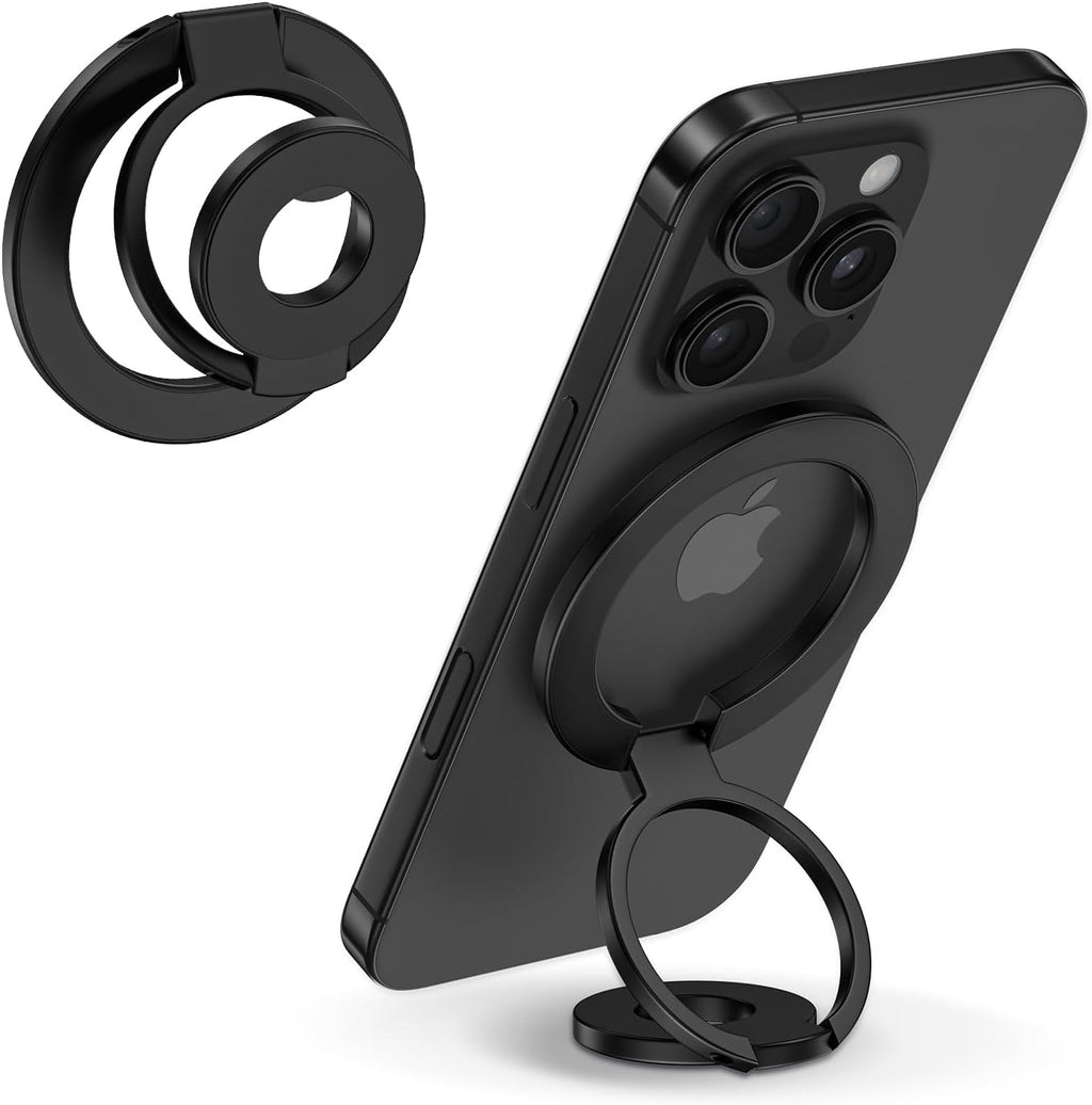 Magnetic Phone Ring Holder for MagSafe Gym Phone Grip Stand Finger Ring Kickstand Dual-Sided Magnetic Pop Socket for iPhone 16 Pro Max 16e 15 14 13 12 Pro Max,Samsung,Compatible for Wireless Car Mount