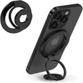 Magnetic Phone Ring Holder for MagSafe Gym Phone Grip Stand Finger Ring Kickstand Dual-Sided Magnetic Pop Socket for iPhone 16 Pro Max 16e 15 14 13 12 Pro Max,Samsung,Compatible for Wireless Car Mount
