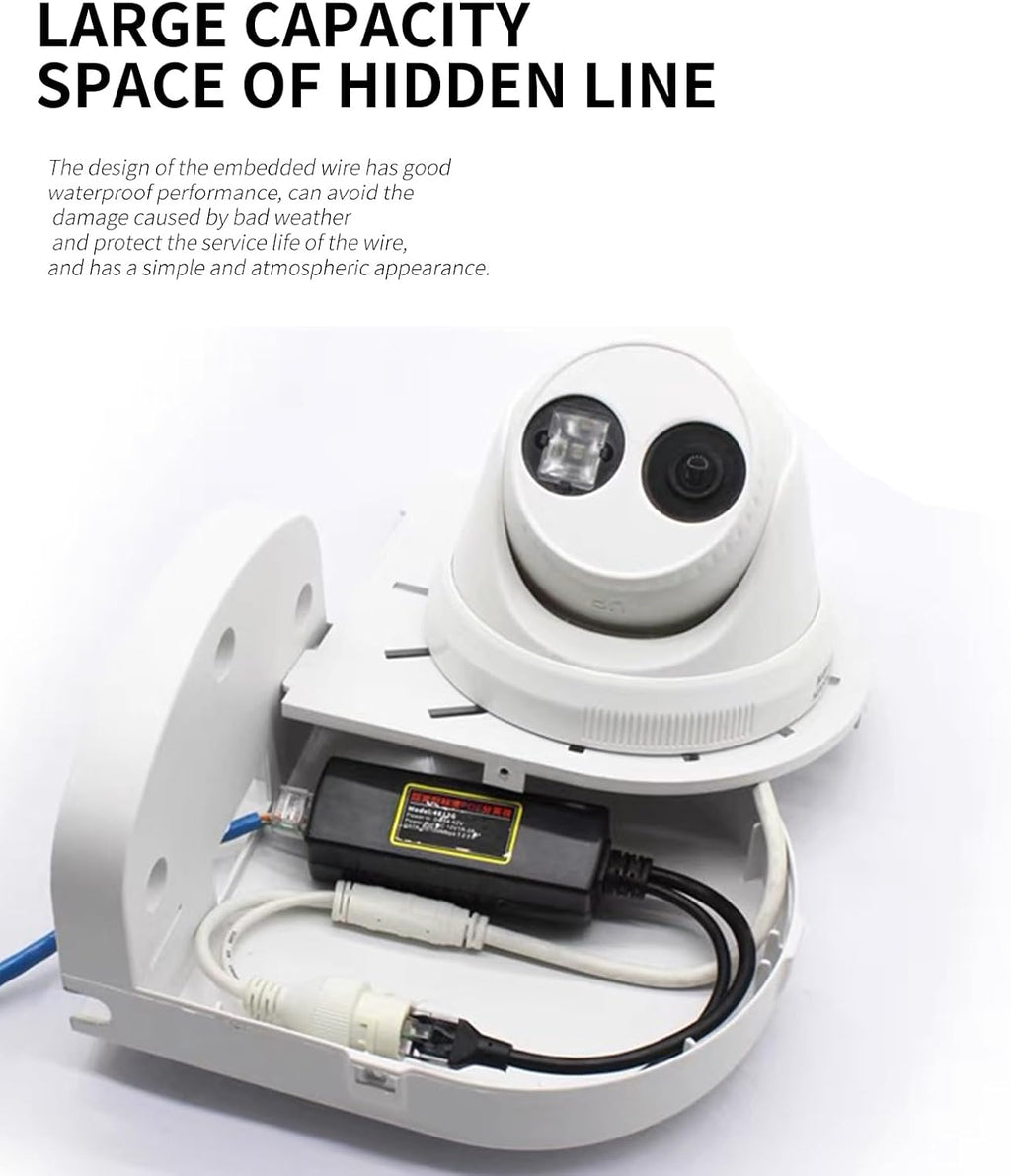 Indoor Outdoor Camera Bracket ABS Plastic Wall Mount L-Shaped Bracket for Security Dome IP Camera Mounting, Junction Box Cable Management (2.5in-SL-1PACK)