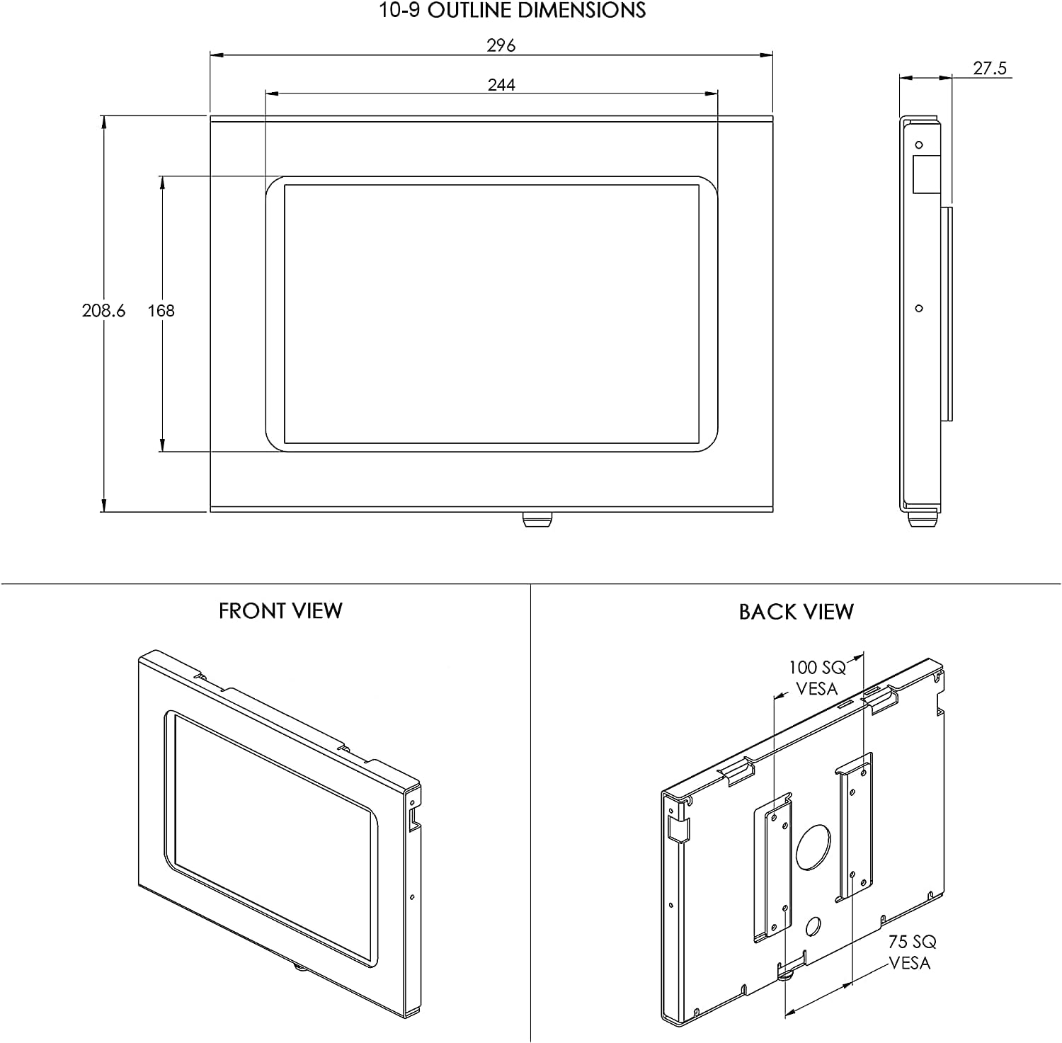 TABcare Locking Security Metal Case for Apple iPad Pro 11" 1st, 2nd, 3rd, 4th gen. for Kiosk, POS, Store, Show Display (White, iPad Pro 11 1/2/3/4)