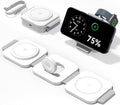 3 in 1 Charging Station for Apple Multiple Devices, Foldable Magnetic Fast Wireless Charger Dock, Travel Charging Pad for iPhone 16 15 14 13 12 Pro Max Plus Apple Watch Series & AirPods 4/3/2/Pro