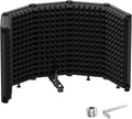 Moukey Microphone Insulation Sound Insulation Sound Shield Isolation, 5 Sides Microphone Sound-Absorbing Foam Reflector for Recording Studio, Podcasts, Vocals and Broadcasting