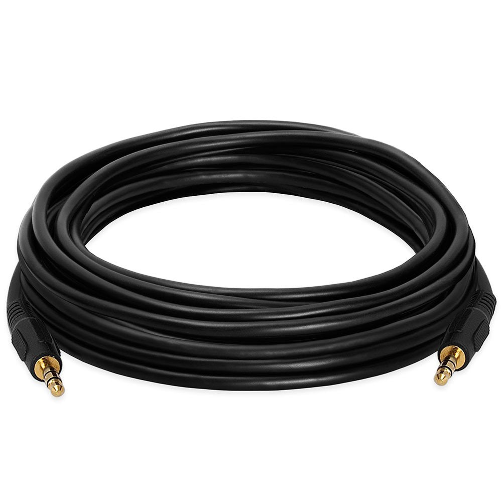 Cmple - 3.5mm Aux Audio Cable Stereo 25 ft Male to Male Speaker Cable Auxiliary Cord Adapter for Car, Phone, Headphones - Black
