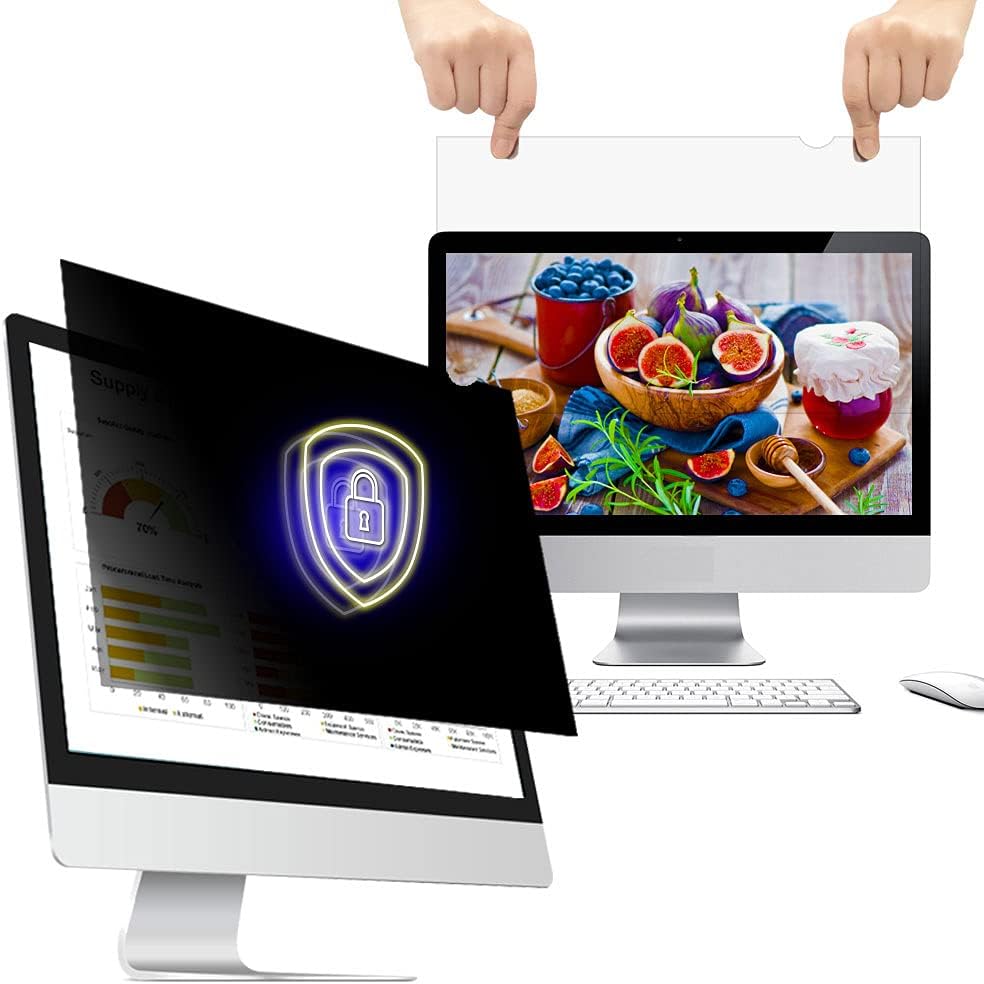 23.8 Inch - 16:9 Aspect Ratio - Computer Privacy Screen Filter for Widescreen Monitor - Anti-Glare - Anti-Scratch Protector Film - Protects Your Eyes from Harmful Glare and Blue Light
