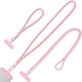 3 Pack Phone Lanyard,1×Phone crossbody strap,1×Phone Neck Strap,1×Wrist Strap,3×Tether Tabs,Universal Cell Phone Multifuctional Patch Polyester Lanyards(Pink)