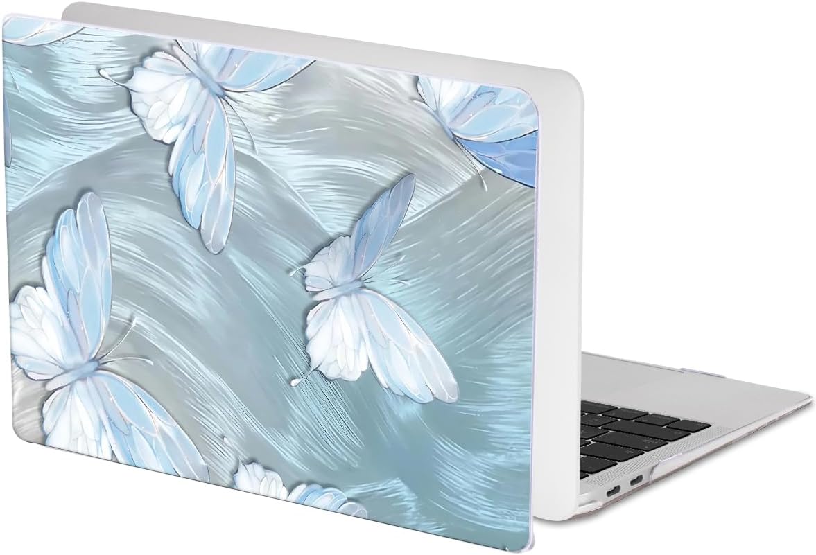 for MacBook Pro Case 13 inch 2022 2021 2020-2016 A2338 M2/M1 A2251 A2289 A2159 A1989 A1706 with Touch ID, Plastic Hard Shell Keyboard Cover Screen Film Webcam Cover, Tin Foil Butterfly