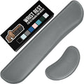 GORILLA GRIP Silky Gel Memory Foam Wrist Rest for Computer Keyboard, Mouse, Ergonomic Design for Typing Pain Relief, Desk Pads Support Hand and Arm, Mousepad Rests, Stain Resistant, 2 Piece Pad, Gray