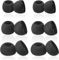Silicone Earbuds Tips Replacement for True Wireless Earbuds Universal Ear Tips Fit 4.5mm-6mm Nozzle 6 Pairs LMS Black
