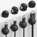 8Pack Magnetic Cord Organizer Clips - Lamicall [Mini-Soft Silicone] Cable Management for Phone Charger Cord, Durable Adhesive Cable Holder for Desk Nightstand, Home Office Organizer Gadget Accessories