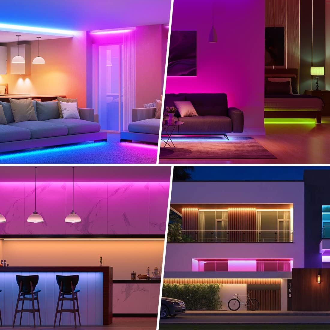 BTF-LIGHTING C03W RGB PWM SMD FCOB (+ R G B) 4PIN LED Strip 2.4GHz Tuya WiFi Group Controller Alexa Google Home Smartphone APP Control Compatible with WR01RF RC03RFB RC04RFB RC05RFB Remote