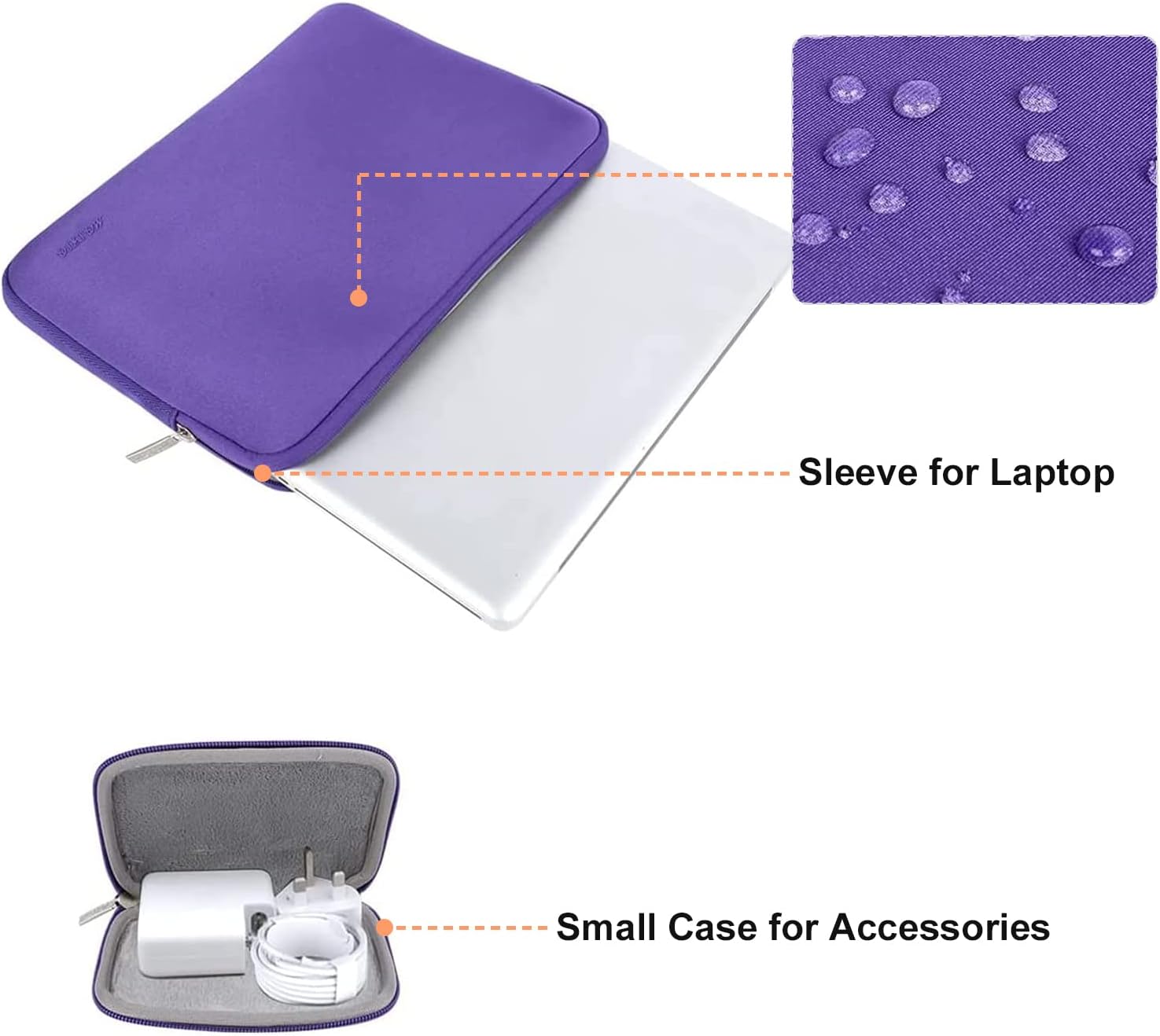 MOSISO Laptop Case 13.3 inch, 13-13.3 inch Laptop Sleeve Bag Compatible with MacBook Air/Pro 13/Pro 14 M5 M4 M3 M2 M1, HP Dell ASUS Lenovo, Neoprene Computer Sleeve Bag with Small Case, Ultra Violet