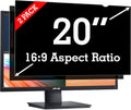 [2 Pack] 20 Inch Privacy Screen Filter for Widescreen 16:9 Monitor | Privacy Shield | Anti-Glare | Anti-Blue light Protector | Eye Protection | Computer Security Private Filter