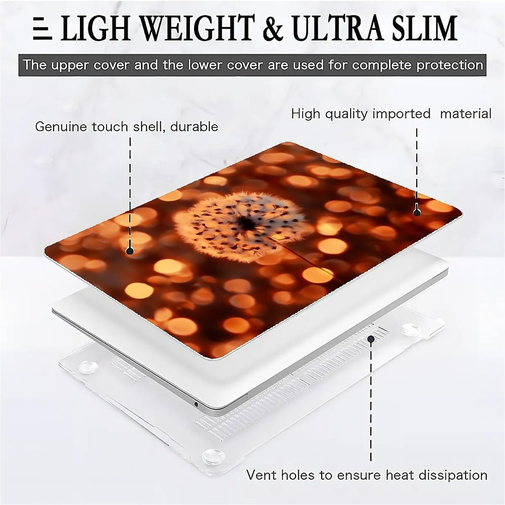 Compatible with MacBook Air 13.3 13.6 Inch Case 2022 2021 2020 2019 Plastic Hard Shell Case Cover,13.6 Air (A2681) M2 2022, Dandelion