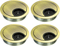 uxcell Cable Hole Cover, 2.1Inch/53mm Zinc Alloy Desk Wire Cord Cable Grommets Hole Cover for Office PC Desk Cable Cord Organizer, 4 Pcs Bronze Tone
