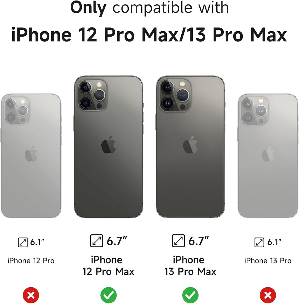 SURITCH for iPhone 13 Pro Max/12 Pro Max Case with Magnetic Camera Slide Cover and Adjustable Kickstand, Compatible with MagSafe, Shockproof Bumper Case Slim Protective Cover 6.7 Inch, Black