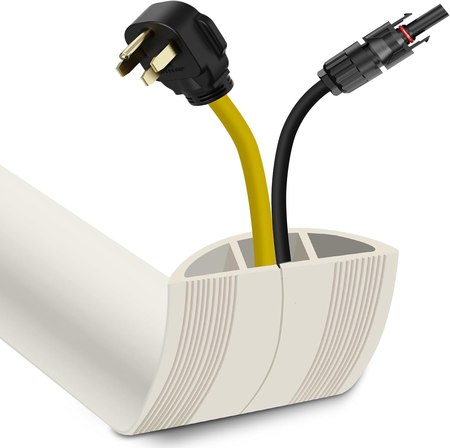 Floor Cord Cover 3.3FT Cord Covers for Wires on Floor Protect Wires & Prevent Trip Hazards, Easy to Cut for Home, Office, School, Concerts, Cavity W0.6in x H0.32in
