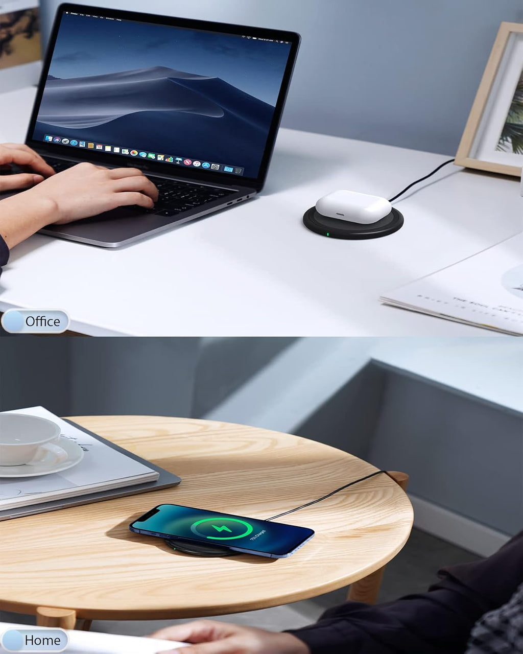 Wireless Charger, 15W Max Fast Wireless Charging Pad 2-Pack Compatible with iPhone16/16Plus/16Pro /16ProMax/iPhone15/15Pro/15Plus/14/13/12/Samsung S24 /S24Ultra/S23Ultra/S22/S21,AirPods Pro 2