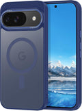 Magnetic for Google Pixel 10/Pixel 10 Pro Case, [Military Grade Drop Protection] [Compatible with MagSafe] Shockproof Slim Translucent Matte Anti-Slip for Women Girls Men Case, Dark Blue