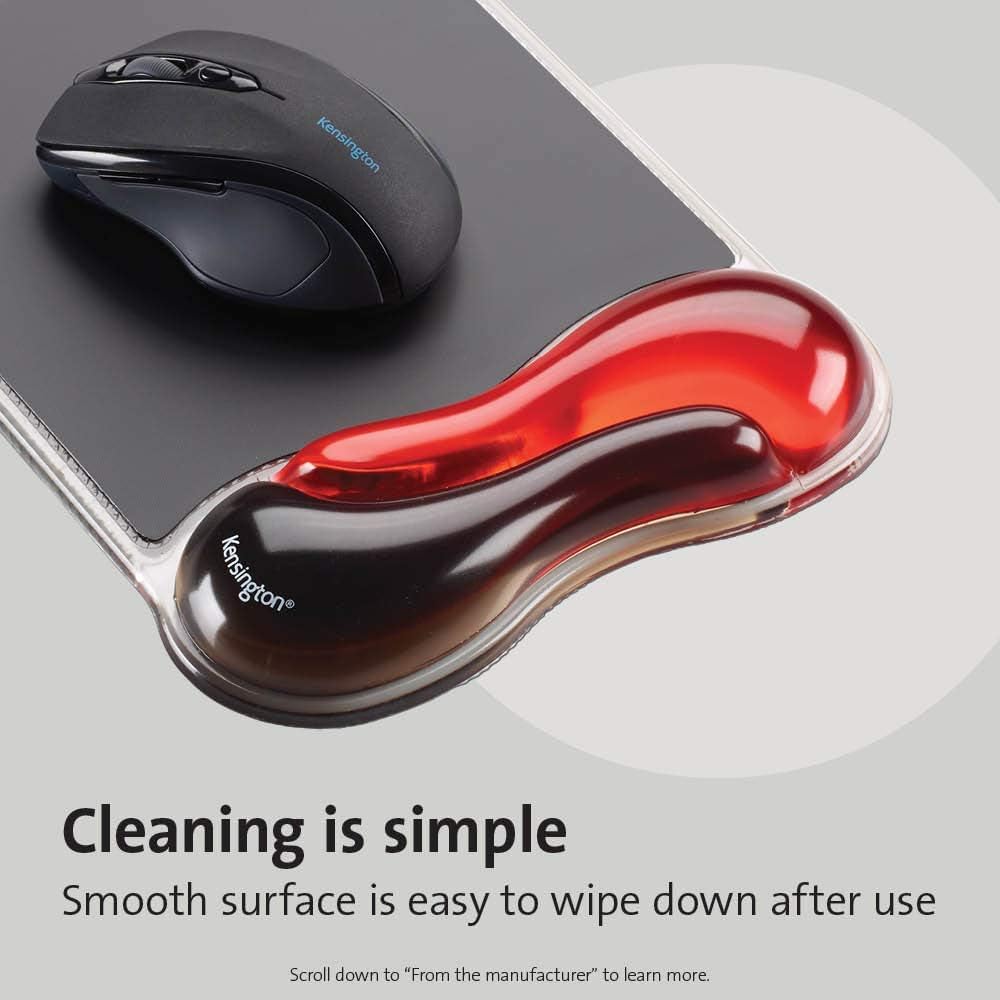 Kensington Duo Gel Mouse & Keyboard Wrist Rest Bundle Set, Ergonomic Keyboard and Mouse Pad With Wrist Support, Keyboard Wrist Rest, Computer Keyboard Pad, Cooling Gel, Non-Skid Backing, Red K50036WW