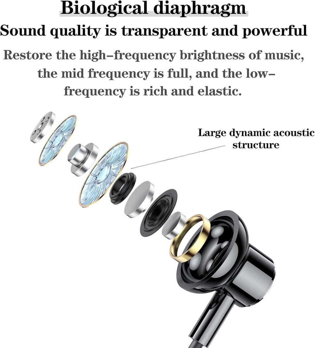 Neckband Bluetooth Headphones，6.0 Bluetooth 120 Hours Playtime，IPX7 Sports Waterproof Earbuds with Microphone Noise Cancelling with TF Card Slot ，HiFi Stereo (Black)