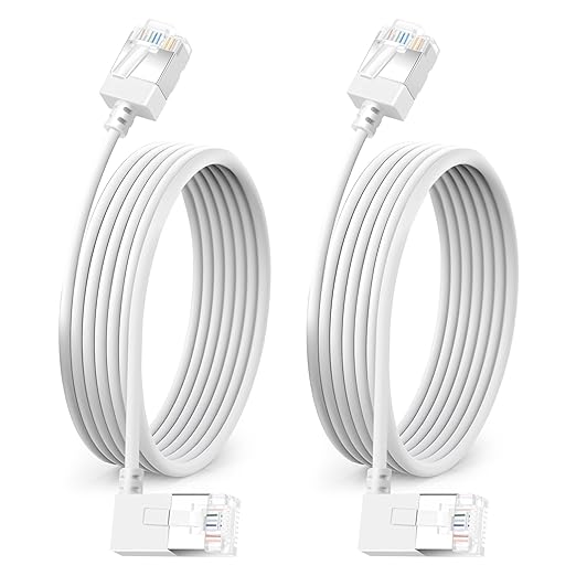 Ultra Thin Cat 6A Ethernet Cable 90° Degree Right Angled 3.3 Feet 2Pack by DUTEVOLNS
