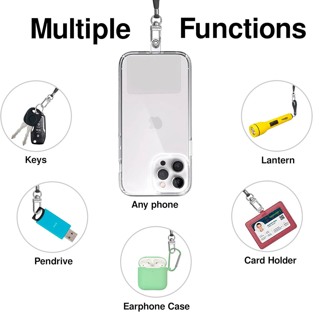 Cell Phone Lanyard [Light Pink] - Comfortable Universal Smartphone Lanyard - Easy to Use Neck Phone Holder [Clear Patch] - Adjustable Length Phone Strap Crossbody - Fits All Mobile Phones